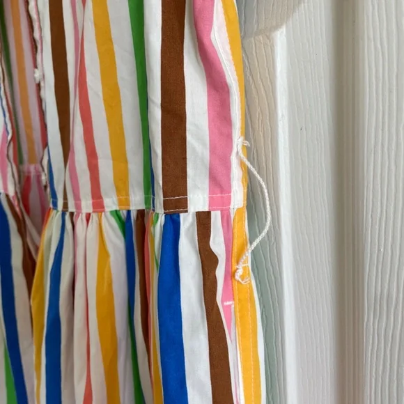 Short Sleeve Stripe Button Maxi Dress - Size S - Picture 2 of 2